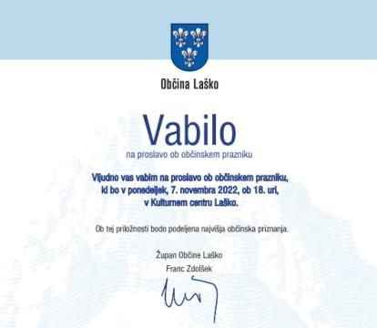 Proslava ob občinskem prazniku bo 7. novembra